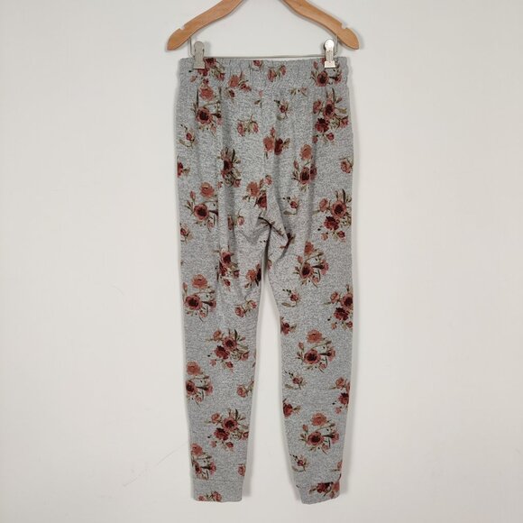 Ardene Women's Pajama Bottom Size M Gray Floral Jogger Style Knitted Comfy Daily - Picture 4 of 10